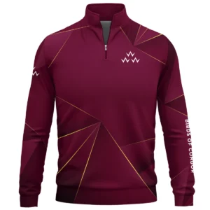 Birds of Condor Brand Exclusive Logo All Over Print Quarter Zip Sweatshirt HOGF310525A01BOC - Maroon