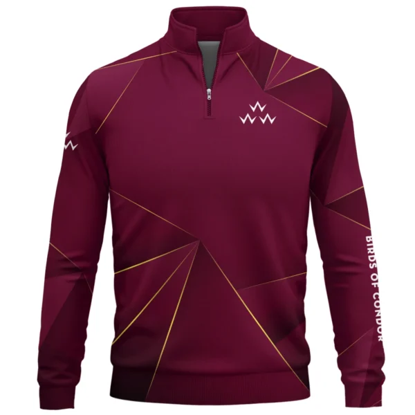 Birds of Condor Brand Exclusive Logo All Over Print Quarter Zip Sweatshirt HOGF310525A01BOC - Maroon