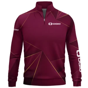 Ogio Brand Exclusive Logo All Over Print Quarter Zip Sweatshirt HOGF310525A01OG - Maroon