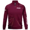 Ping Brand Exclusive Logo All Over Print Quarter Zip Sweatshirt HOGF310525A01PI - Maroon