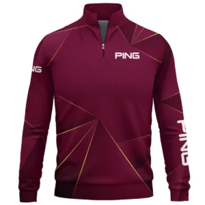 Ping Brand Exclusive Logo All Over Print Quarter Zip Sweatshirt HOGF310525A01PI - Maroon