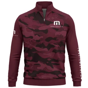 TravisMathew Brand Exclusive Logo Quarter Zip Sweatshirt HOGO270525BR01TRM - Maroon