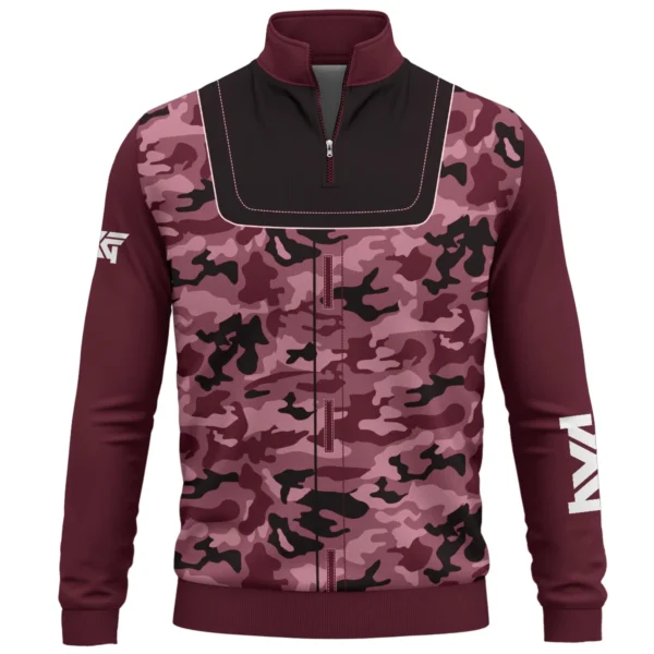 PXG Brand Exclusive Logo All Over Print Quarter Zip Sweatshirt  HOGOF280525A01PXG - Maroon - Image 2