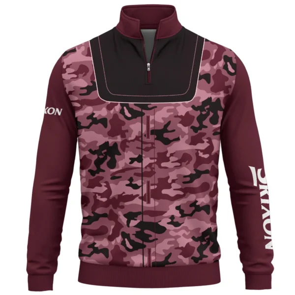 Srixon Brand Exclusive Logo All Over Print Quarter Zip Sweatshirt  HOGOF280525A01SR - Maroon - Image 2