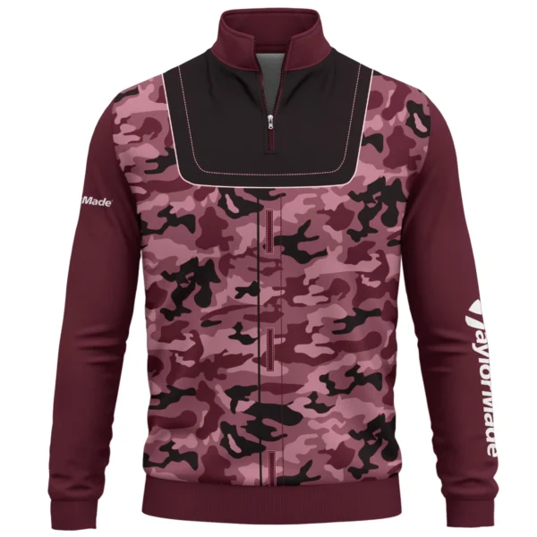 TaylorMade Brand Exclusive Logo All Over Print Quarter Zip Sweatshirt  HOGOF280525A01TM - Maroon - Image 2