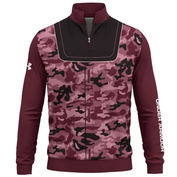 Under Armour Brand Exclusive Logo All Over Print Quarter Zip Sweatshirt  HOGOF280525A01UA - Maroon - Image 2
