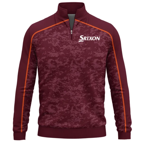 Srixon Brand Exclusive Logo All Over Print Quarter Zip Sweatshirt HOGOF290525A01SR - Maroon