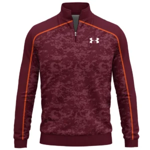 Under Armour Brand Exclusive Logo All Over Print Quarter Zip Sweatshirt HOGOF290525A01UA - Maroon