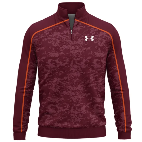 Under Armour Brand Exclusive Logo All Over Print Quarter Zip Sweatshirt HOGOF290525A01UA - Maroon