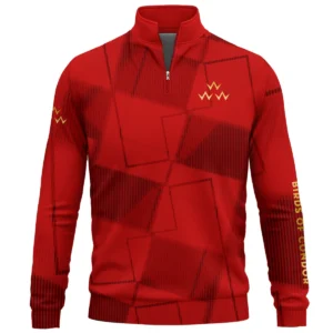 Birds of Condor Brand Exclusive Logo All Over Print Quarter Zip Sweatshirt HOGF030625A01BOC - Red
