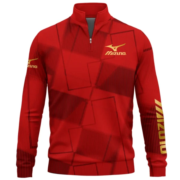 Mizuno Brand Exclusive Logo All Over Print Quarter Zip Sweatshirt HOGF030625A01MIZ - Red