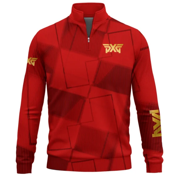 PXG Brand Exclusive Logo All Over Print Quarter Zip Sweatshirt HOGF030625A01PXG - Red