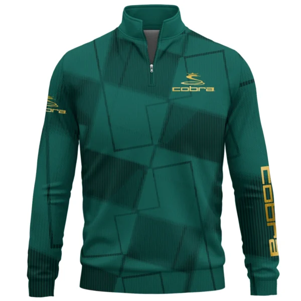 Cobra Golf Brand Exclusive Logo All Over Print Quarter Zip Sweatshirt HOGF030625A01CB - Teal Green