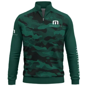 TravisMathew Brand Exclusive Logo Quarter Zip Sweatshirt HOGO270525BR01TRM - Teal Green