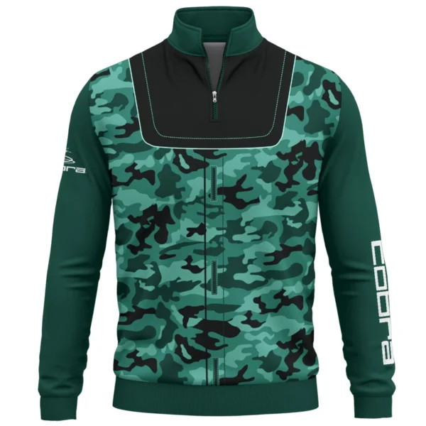 Cobra Golf Brand Exclusive Logo All Over Print Quarter Zip Sweatshirt  HOGOF280525A01CB - Teal Green - Image 2