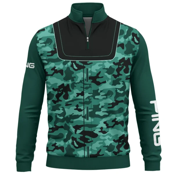 Ping Brand Exclusive Logo All Over Print Quarter Zip Sweatshirt  HOGOF280525A01PI - Teal Green - Image 2