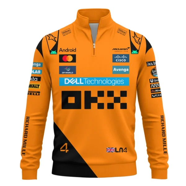 Lando Norris McLaren Formula One Exclusive Quarter-Zip Sweatshirt BLF1180525A1QZS - Image 2