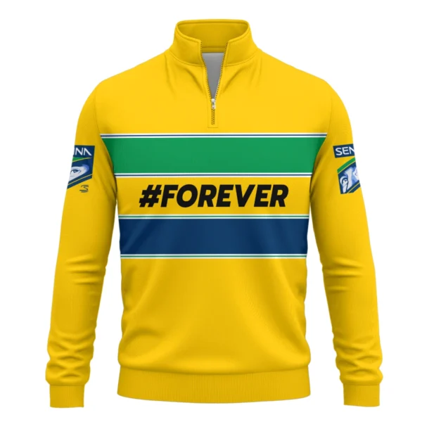 Forever Senna Formula One Exclusive Quarter-Zip Sweatshirt BLF1190525A1QZS - Image 2