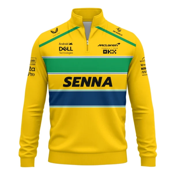 Ayrton Senna McLaren Formula One Exclusive Quarter-Zip Sweatshirt BLF1190525A2QZS - Image 2