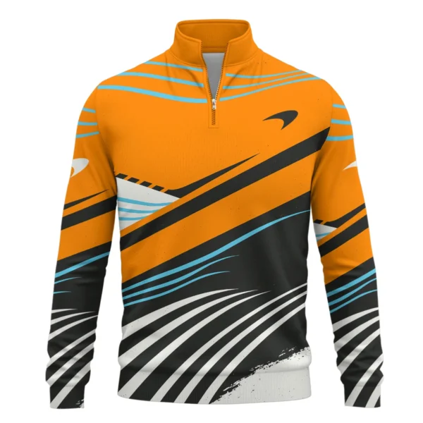 Waves Pattern McLaren F1 Exclusive Quarter-Zip Sweatshirt BLF131525A1QZS - Image 2
