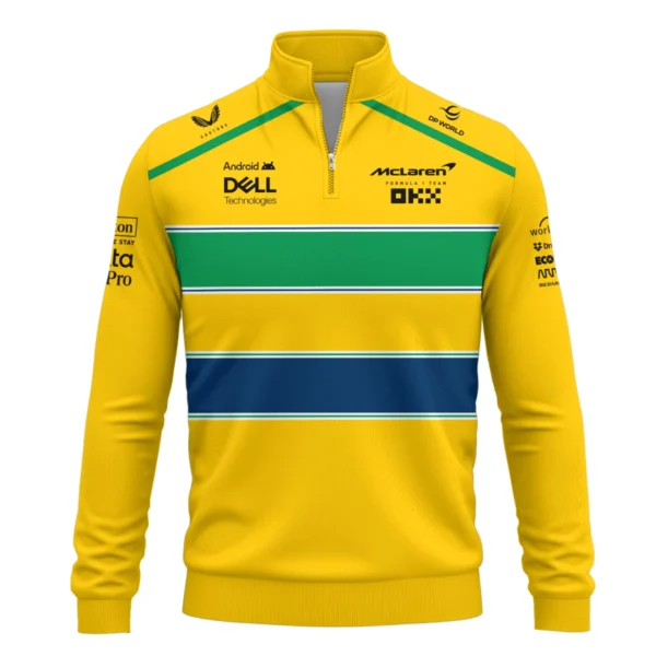 Forever Ayrton Senna McLaren F1 Exclusive Quarter-Zip Sweatshirt BLF13625A2QZS - Image 2