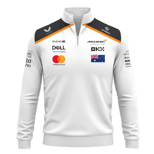 Oscar Piastri OP81 McLaren F1 Exclusive Quarter-Zip Sweatshirt BLF19625A3QZS - Image 2