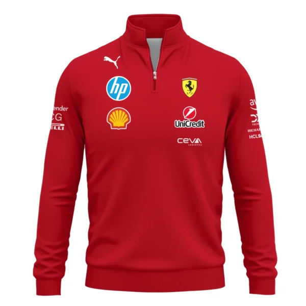 2025 Scuderia Ferrari F1 Special Edition Quarter-Zip Sweatshirt BLFRR4625A3QZS - Image 2