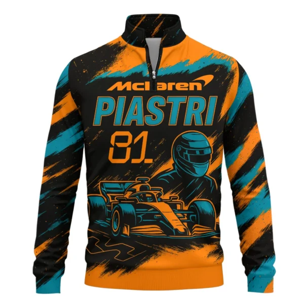 Piastri 81 McLaren F1 Exclusive Quarter-Zip Sweatshirt BLMCL1625A1QZS - Image 2