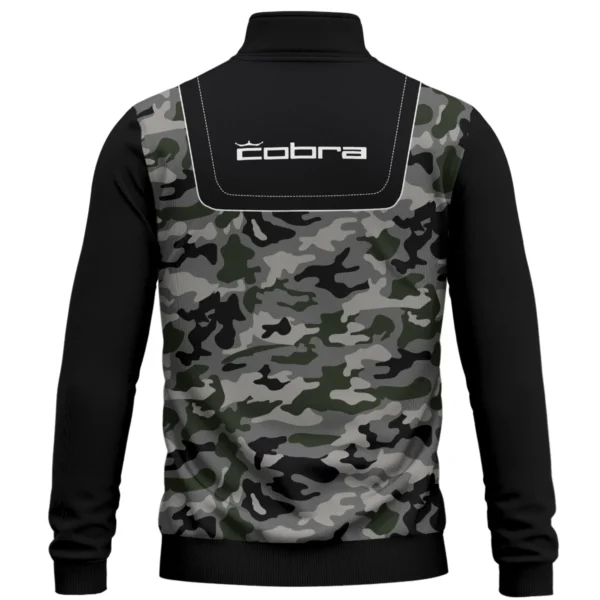 Cobra Golf Brand Exclusive Logo All Over Print Quarter Zip Sweatshirt  HOGOF280525A01CB - ArmyGreen - Image 3