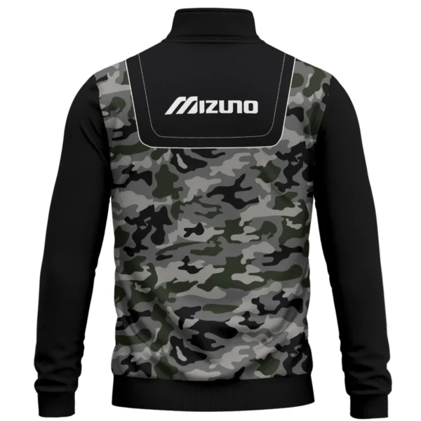 Mizuno Brand Exclusive Logo All Over Print Quarter Zip Sweatshirt  HOGOF280525A01MIZ - Army Green - Image 3