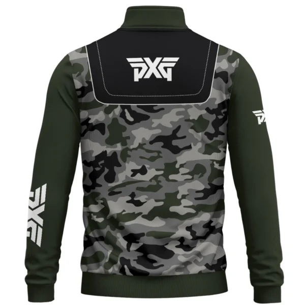 PXG Brand Exclusive Logo All Over Print Quarter Zip Sweatshirt  HOGOF280525A01PXG - Army Green - Image 3