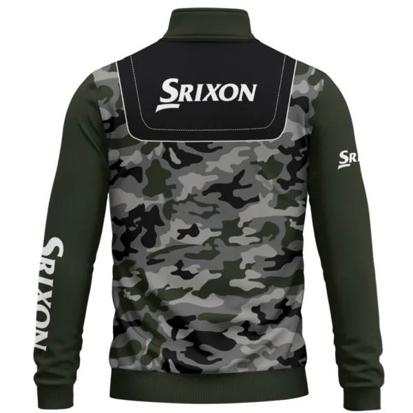 Srixon Brand Exclusive Logo All Over Print Quarter Zip Sweatshirt  HOGOF280525A01SR - Army Green - Image 3