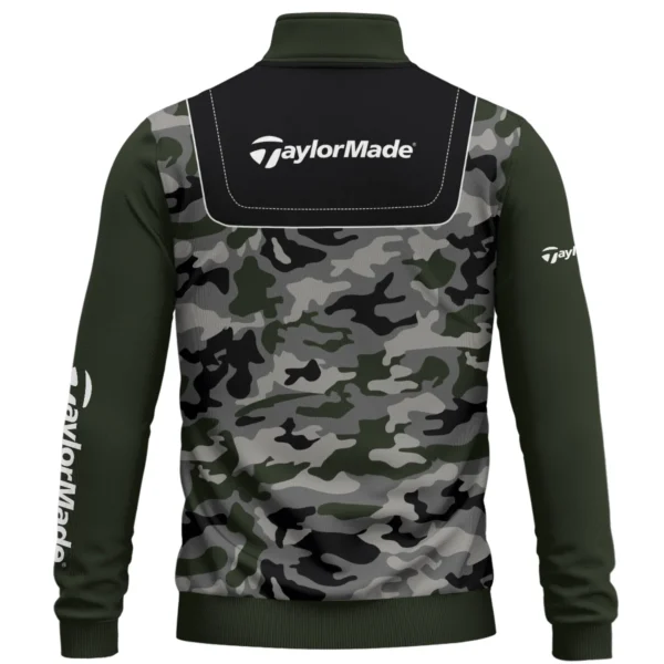 TaylorMade Brand Exclusive Logo All Over Print Quarter Zip Sweatshirt  HOGOF280525A01TM - Army Green - Image 3