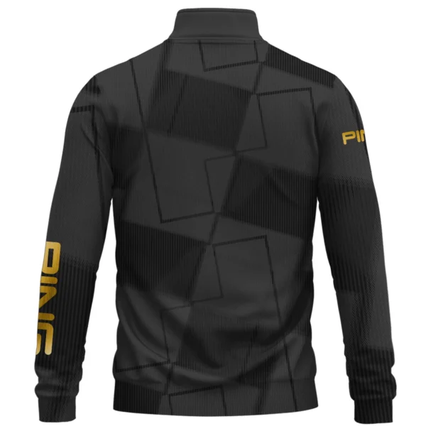 Ping Brand Exclusive Logo All Over Print Quarter Zip Sweatshirt HOGF030625A01PI - Black - Image 2