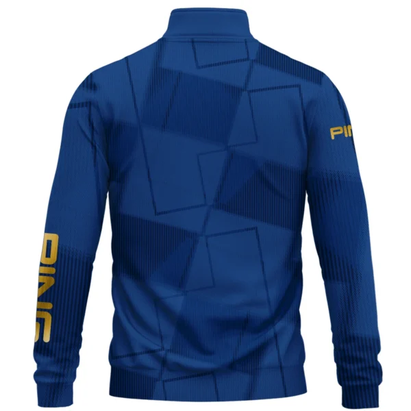 Ping Brand Exclusive Logo All Over Print Quarter Zip Sweatshirt HOGF030625A01PI - Blue - Image 2