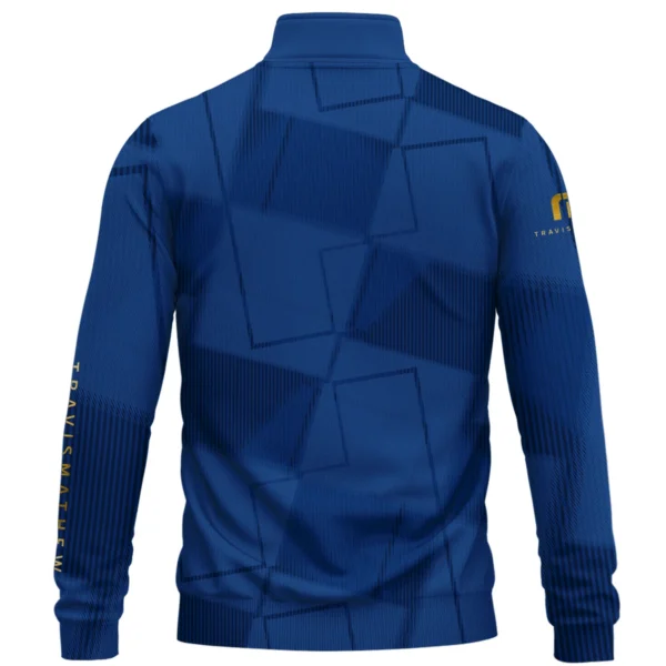 TravisMathew Brand Exclusive Logo All Over Print Quarter Zip Sweatshirt HOGF030625A01TRM - Blue - Image 2