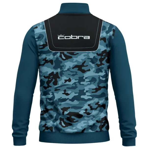 Cobra Golf Brand Exclusive Logo All Over Print Quarter Zip Sweatshirt  HOGOF280525A01CB - Blue - Image 3