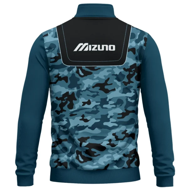 Mizuno Brand Exclusive Logo All Over Print Quarter Zip Sweatshirt  HOGOF280525A01MIZ - Blue - Image 3