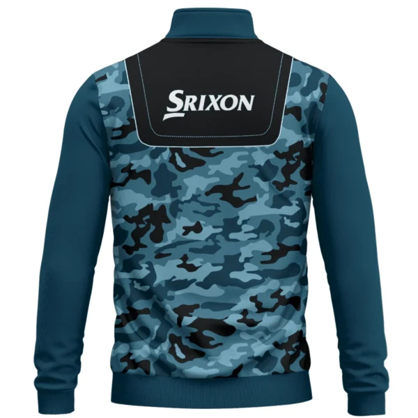Srixon Brand Exclusive Logo All Over Print Quarter Zip Sweatshirt  HOGOF280525A01SR - Blue - Image 3