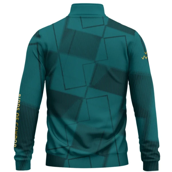 Birds of Condor Brand Exclusive Logo All Over Print Quarter Zip Sweatshirt HOGF030625A01BOC - Cyan - Image 2