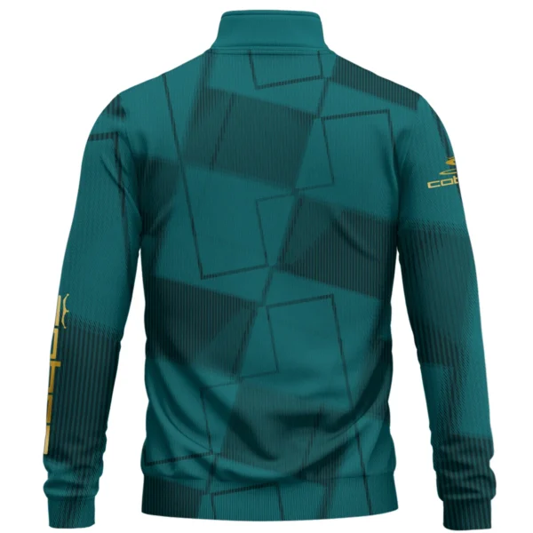 Cobra Golf Brand Exclusive Logo All Over Print Quarter Zip Sweatshirt HOGF030625A01CB - Cyan - Image 2