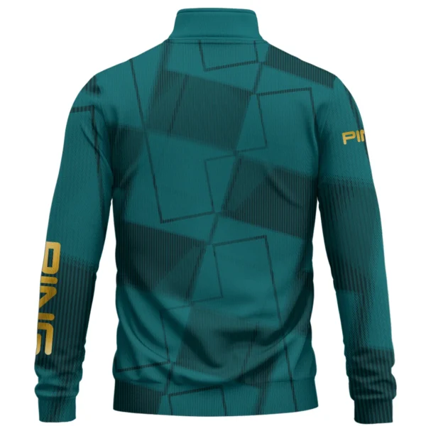 Ping Brand Exclusive Logo All Over Print Quarter Zip Sweatshirt HOGF030625A01PI - Cyan - Image 2