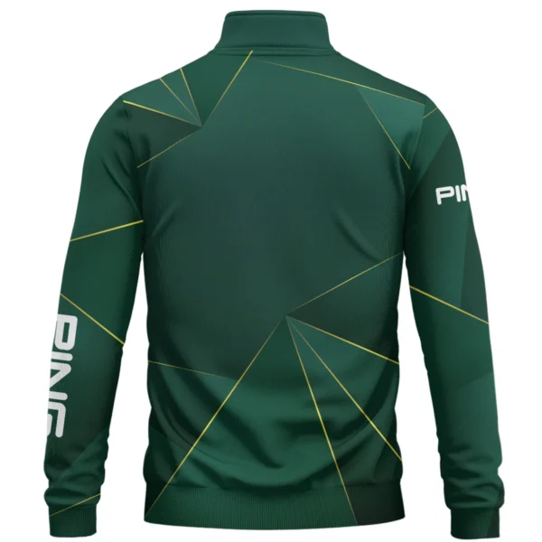 Ping Brand Exclusive Logo All Over Print Quarter Zip Sweatshirt HOGF310525A01PI - Dark Green - Image 2