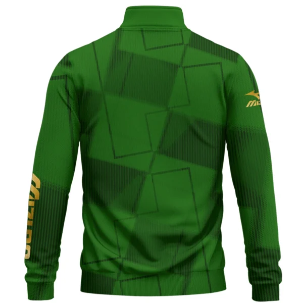 Mizuno Brand Exclusive Logo All Over Print Quarter Zip Sweatshirt HOGF030625A01MIZ - Green - Image 2