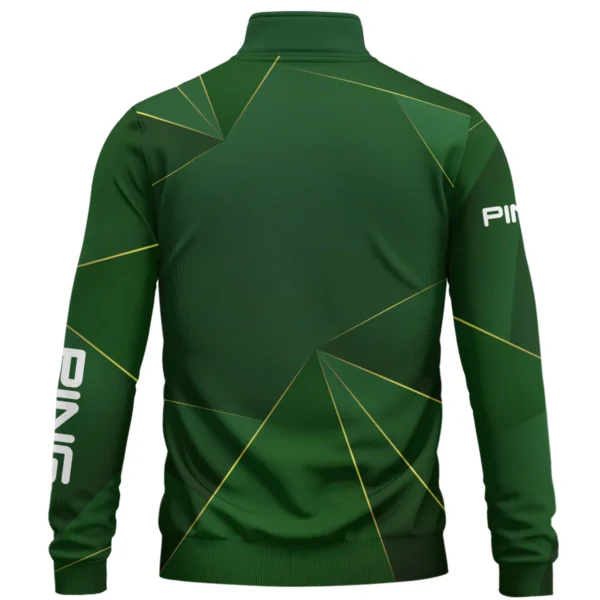 Ping Brand Exclusive Logo All Over Print Quarter Zip Sweatshirt HOGF310525A01PI - Green - Image 2