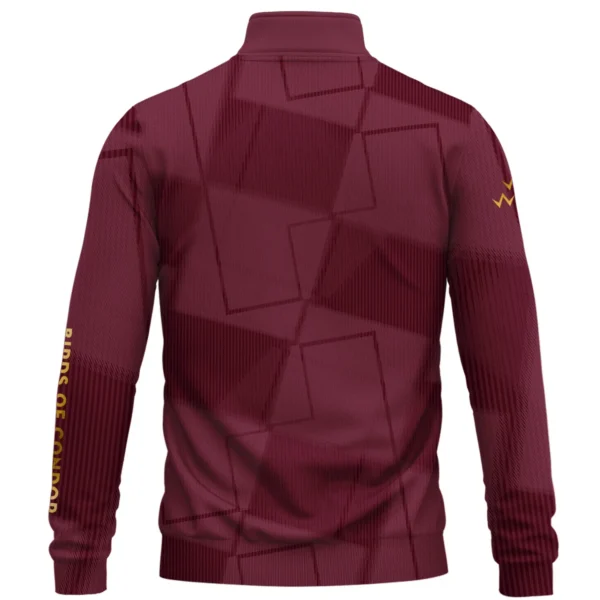 Birds of Condor Brand Exclusive Logo All Over Print Quarter Zip Sweatshirt HOGF030625A01BOC - Maroon - Image 2