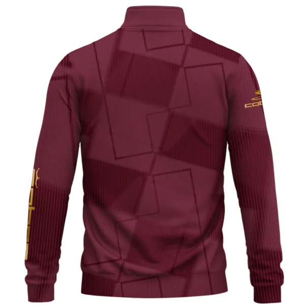 Cobra Golf Brand Exclusive Logo All Over Print Quarter Zip Sweatshirt HOGF030625A01CB - Maroon - Image 2