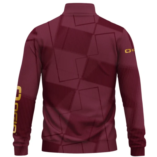 Ogio Brand Exclusive Logo All Over Print Quarter Zip Sweatshirt HOGF030625A01OG - Maroon - Image 2