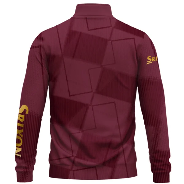 Srixon Brand Exclusive Logo All Over Print Quarter Zip Sweatshirt HOGF030625A01SR - Maroon - Image 2
