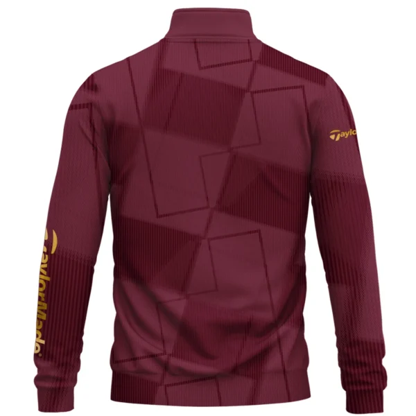 TaylorMade Brand Exclusive Logo All Over Print Quarter Zip Sweatshirt HOGF030625A01TM - Maroon - Image 2